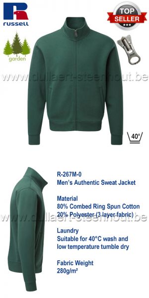Russell - Men's Authentic Sweat Jacket - vert