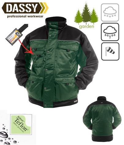 DASSY® Tignes (500087) Veste hiver beaver bicolore - vert / noir